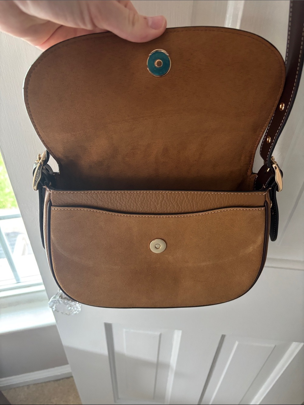 Coach Two-Tone Crossbody Bag in Cream and Brown - Picture 4 of 4